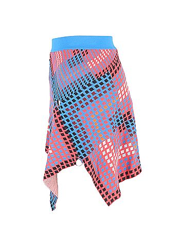 Paco Rabanne Paco Rabanne Abstract-Print Knitted Mini Skirt in Multicolor Viscose (view 2)