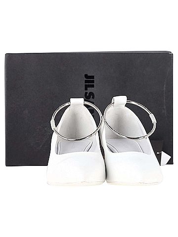 Jil Sander Jil Sander Alima Pumps in White Leather (view 2)