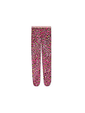 Gucci Women's Pink Yellow Blossom GG Leopard Print Tights(Medium) (view 1)