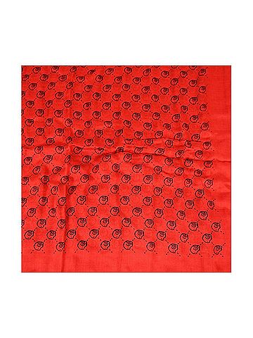 Gucci Women's Ghost Red Modal / Silk GG Skull Print Large Square Scarf (view 2)