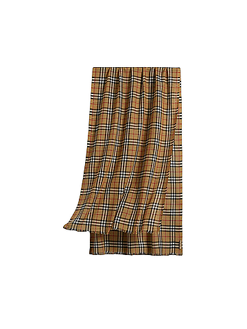 Burberry Classic Gauze Vintage Brown Checker Wool Silk Scarf (view 1)