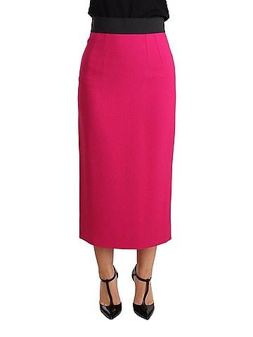 Dolce & Gabbana Basic Pink High Waist Stretch Pencil Straight Women's Skirt (view 1)