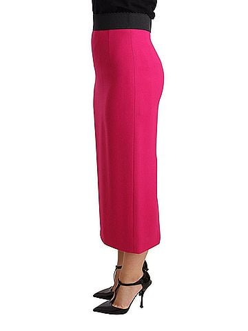 Dolce & Gabbana Basic Pink High Waist Stretch Pencil Straight Women's Skirt (view 2)