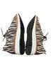 otBt 100% Leather Animal Print White Brown Sneakers Size 9 1/2 - photo 7