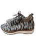 otBt 100% Leather Animal Print White Brown Sneakers Size 9 1/2 - photo 5