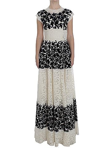 Dolce & Gabbana Basic Floral Lace Ricamo Long Ball Maxi Women's Dress (view 1)