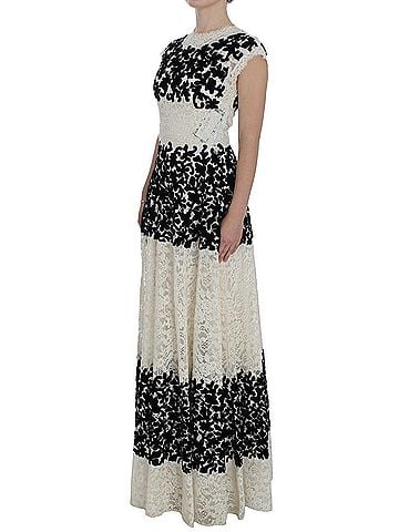 Dolce & Gabbana Basic Floral Lace Ricamo Long Ball Maxi Women's Dress (view 2)