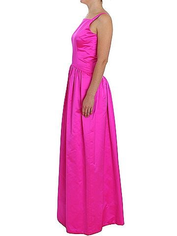 Dolce & Gabbana Basic Pink Silk Long Sheath Ball Gown Women's Dress (view 2)