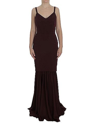 Dolce & Gabbana Basic Bordeaux Stretch Full Length Sheath Women's Dress (view 1)