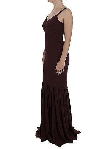Dolce & Gabbana Basic Bordeaux Stretch Full Length Sheath Women's Dress (view 2)