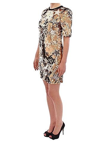 Dolce & Gabbana Basic Masterpiece gold sequined crystal swarovski Women's dress (view 2)