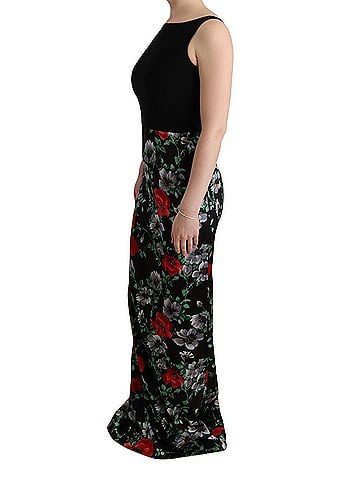 Dolce & Gabbana Basic Multicolor Floral Print Stretch Sheath Long Women's Dress (view 2)