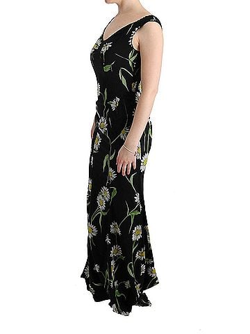 Dolce & Gabbana Basic Sunflower Silk Stretch Sheath Women's Dress (view 2)