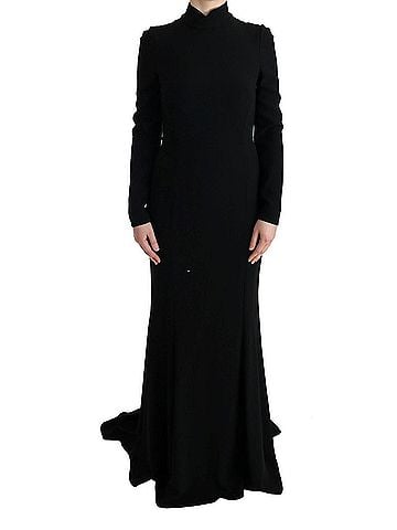 Dolce & Gabbana Basic Black Stretch Long Gown Sheath Women's Dress (view 1)