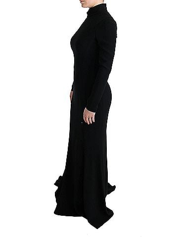 Dolce & Gabbana Basic Black Stretch Long Gown Sheath Women's Dress (view 2)