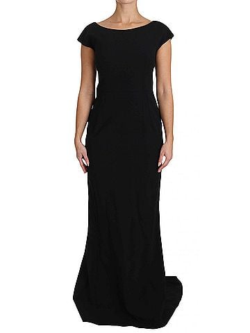 Dolce & Gabbana Basic Black Stretch Fit Flare Gown Women's Maxi (view 1)