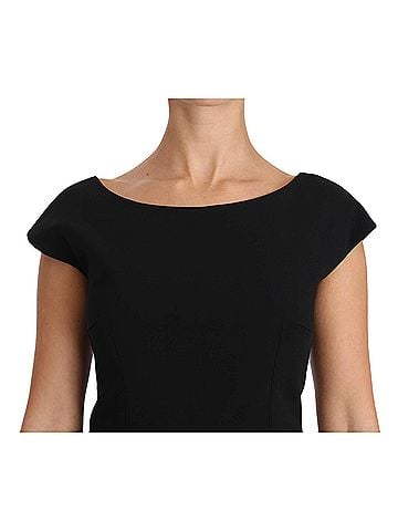 Dolce & Gabbana Basic Black Stretch Fit Flare Gown Women's Maxi (view 2)