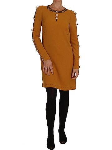 Dolce & Gabbana Basic Brown Mini  Crystal Embellished Women's Dress (view 1)