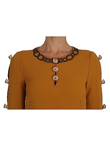 Dolce & Gabbana Basic Brown Mini  Crystal Embellished Women's Dress (view 2)
