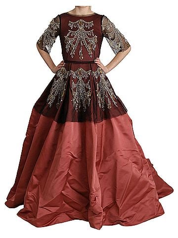 Dolce & Gabbana Basic Crystal Chandelier Silk Princess Gown Women's Dress (view 1)