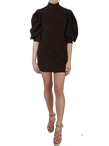 Dolce & Gabbana Basic Brown Corduroy Bodycon Cotton Mini Women's Dress (view 1)