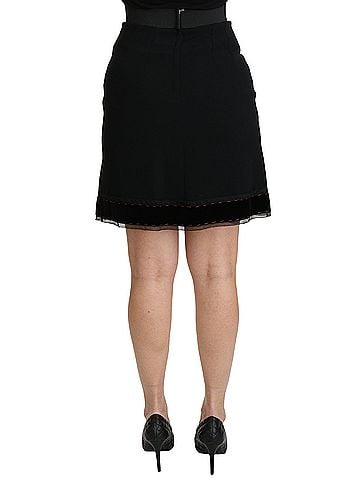 Dolce & Gabbana Basic Black A-line High Waist Mini Viscose Women's Skirt (view 2)