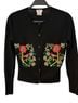 Leona Edmiston 100% Silk Floral Black Cardigan Size M - photo 1