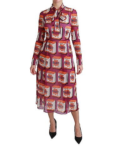 Dolce & Gabbana Basic Purple Silk Bellezza A-Line Gown Women's Dress (view 1)