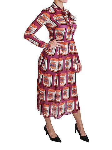 Dolce & Gabbana Basic Purple Silk Bellezza A-Line Gown Women's Dress (view 2)