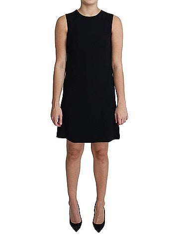 Dolce & Gabbana Basic Black Viscose Stretch A-line Shift Mini Women's Dress (view 1)