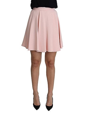 Dolce & Gabbana Basic Pink Tuck Pleat Flare A-line Mini Women's Rayon (view 1)