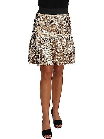 Dolce & Gabbana Basic Gold A-line Sequin Mini Women's Skirt (view 1)