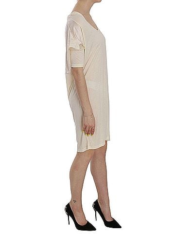 Costume National Cream Round Neck Knee Length Women's Dress (view 2)