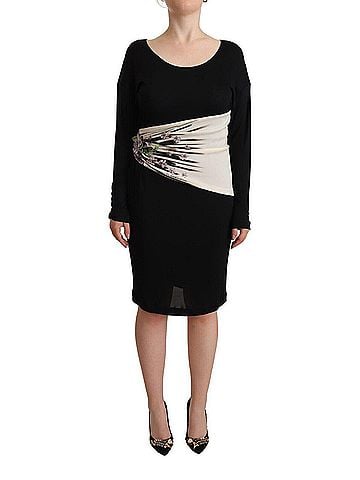 Roberto Cavalli Black Silver Sheath Knee Length Women's Dress (view 1)