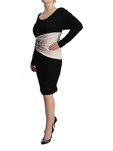 Roberto Cavalli Black Silver Sheath Knee Length Women's Dress (view 2)