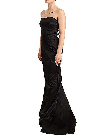 Dolce & Gabbana Basic Black Silk Stretch Sheath Mermaid Gown Women's Dress (view 2)