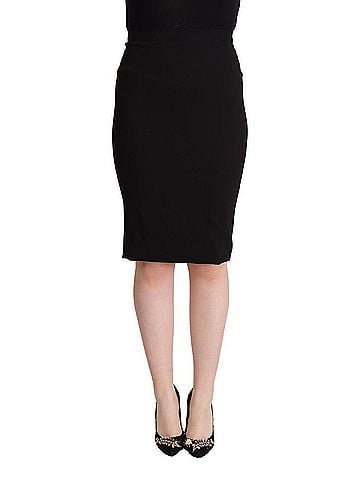Dolce & Gabbana Basic Black High Waist Knee Length Pencil Cut Women's Skirt (view 1)