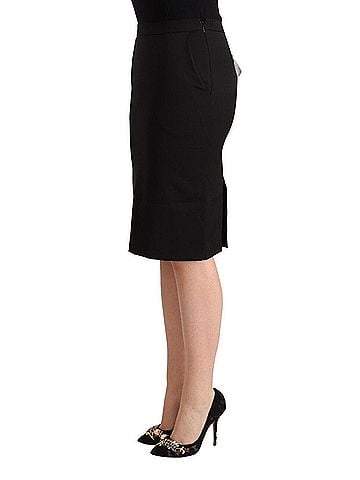 GF Ferre Black Pencil Knee Length Straight Women's Skirt (view 2)