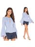 Milly Stripes Blue White T-Shirt Size 0X - photo 1