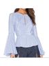 Milly Stripes Blue White T-Shirt Size 0X - photo 4