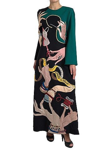 Dolce & Gabbana Basic Multicolor Long Sleeves A-line Maxi Women's Dress (view 2)