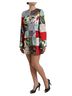 Dolce & Gabbana Basic 100% Cotton Solid Multi Color Multicolor Floral Patchwork Shift Mini Women's Dress Size L - photo 2