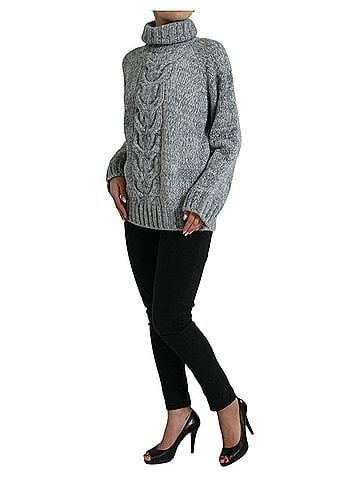 Dolce & Gabbana Basic Gray Cashmere Turtle Neck Pullover Women's Sweater (view 2)