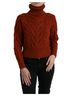 Dolce & Gabbana Basic 100% Wool Solid Brown Brown Wool Knit Turtleneck Pullover Women's Sweater Size XS - photo 1