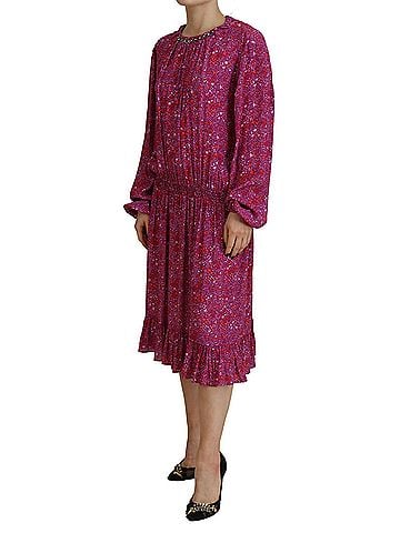 Dsquared2 Fuchsia Stars Embellished Long Sleeves Women's Dress (view 2)
