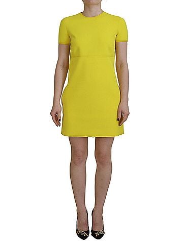 Dsquared2 Yellow Nylon Short Sleeves Round Neck Mini Women's Dress (view 1)