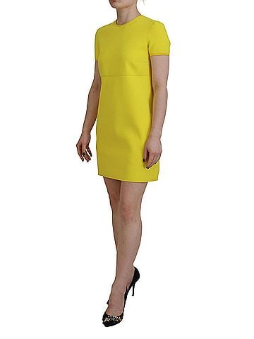 Dsquared2 Yellow Nylon Short Sleeves Round Neck Mini Women's Dress (view 2)