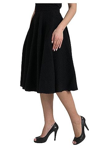 Dolce & Gabbana Basic Black High Waist A-line Knee Length Women's Skirt (view 2)