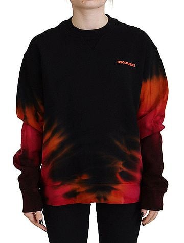 Dsquared2 Black Tie Dye Logo Print Women Long Sleeve Women's Sweater (view 1)