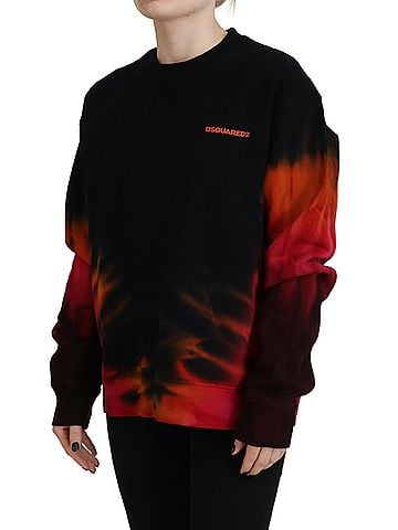 Dsquared2 Black Tie Dye Logo Print Women Long Sleeve Women's Sweater (view 2)